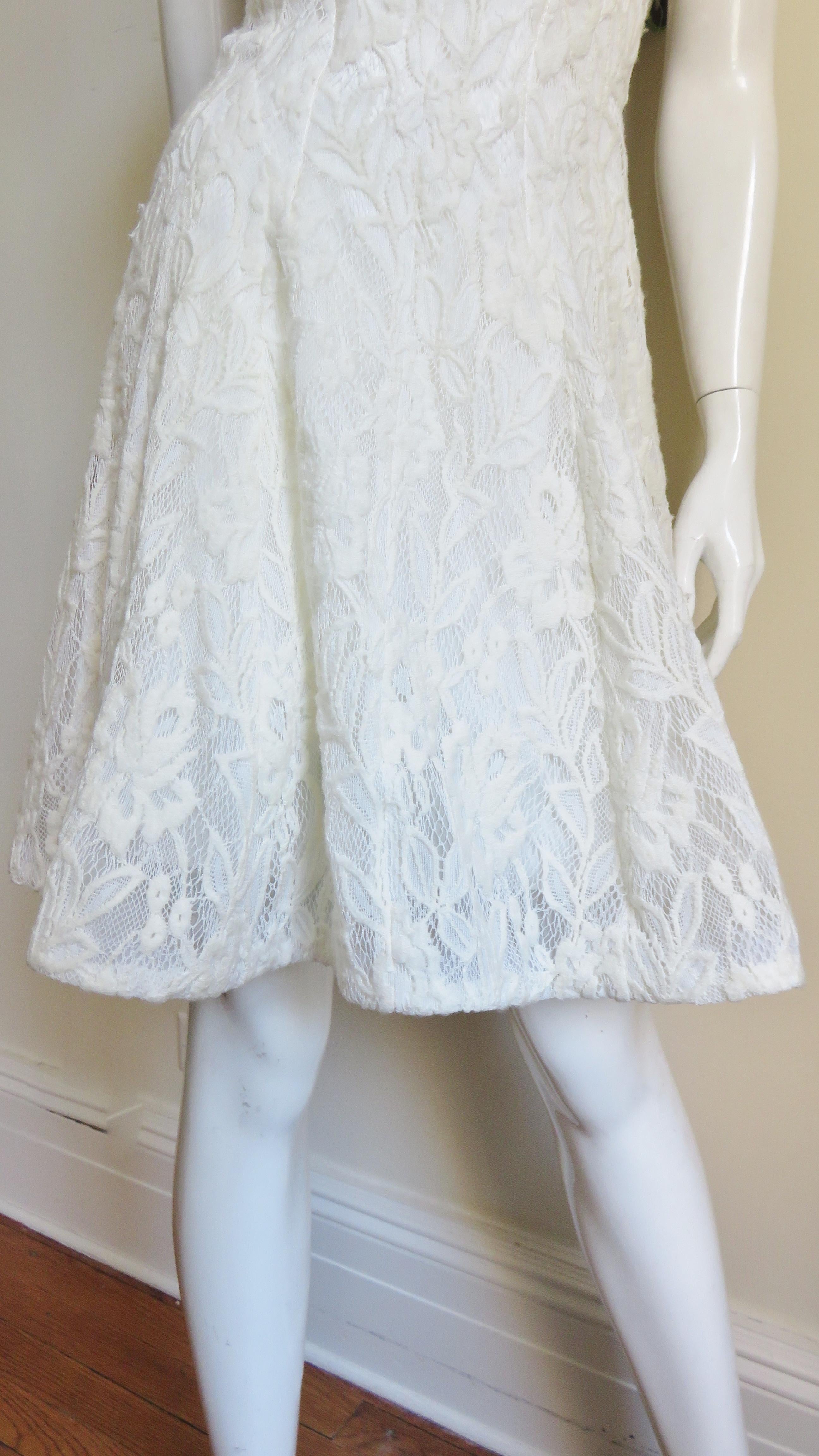 Women's Nina Ricci Lace Dress with Cut out Back For Sale