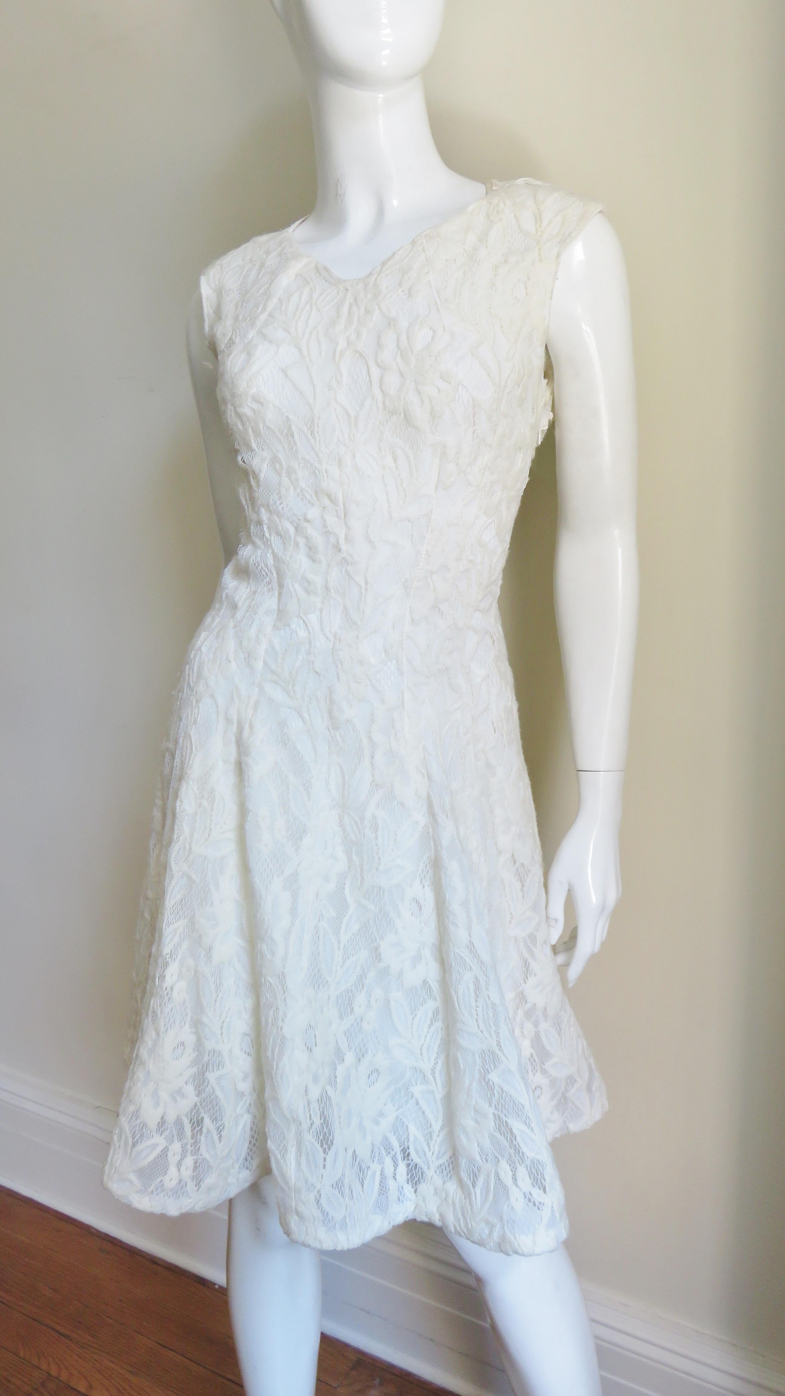 Nina Ricci Lace Dress with Cut out Back For Sale 1