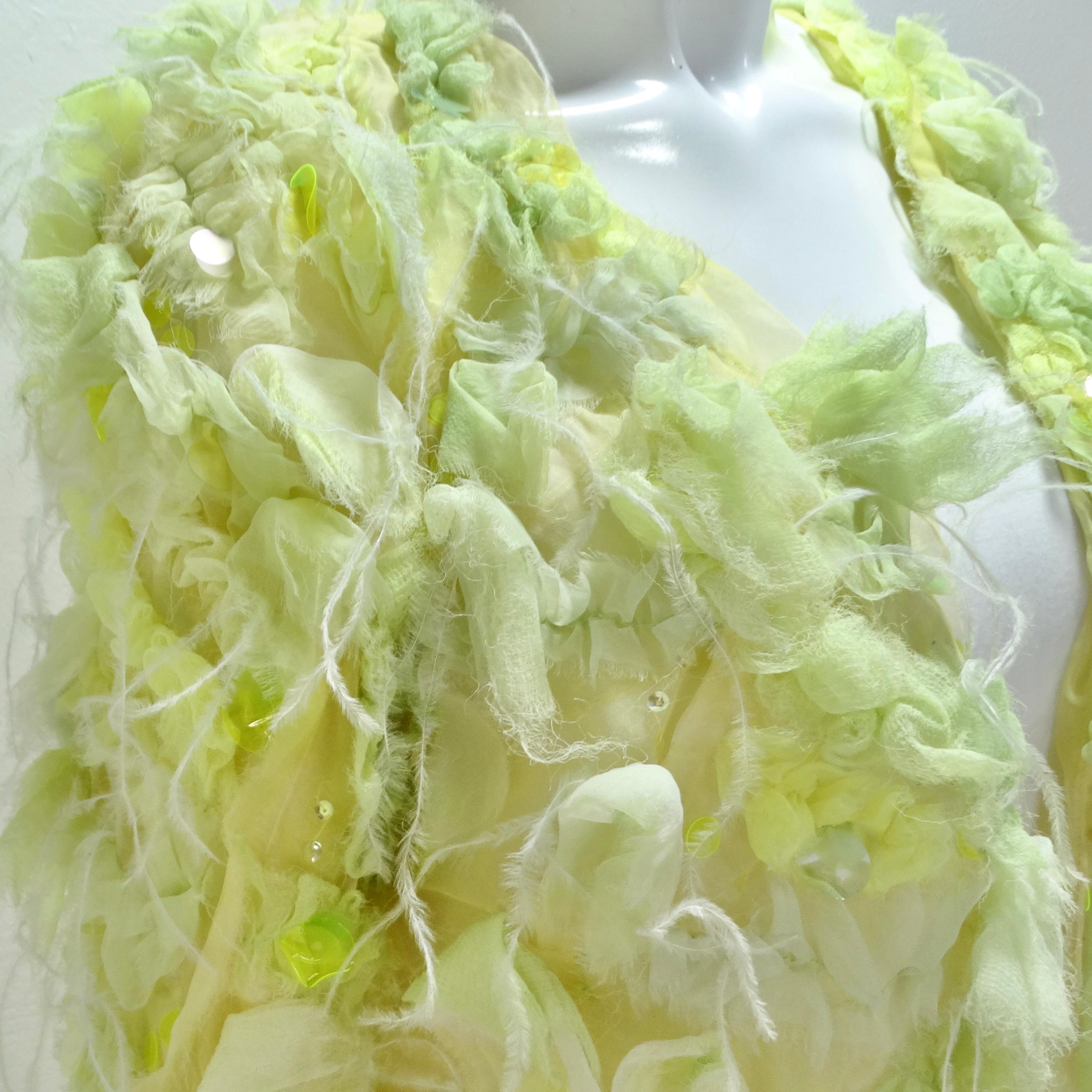 Nina Ricci L'Air du Temps Seltene grüne gelbe Jacke im Zustand „Hervorragend“ im Angebot in Scottsdale, AZ