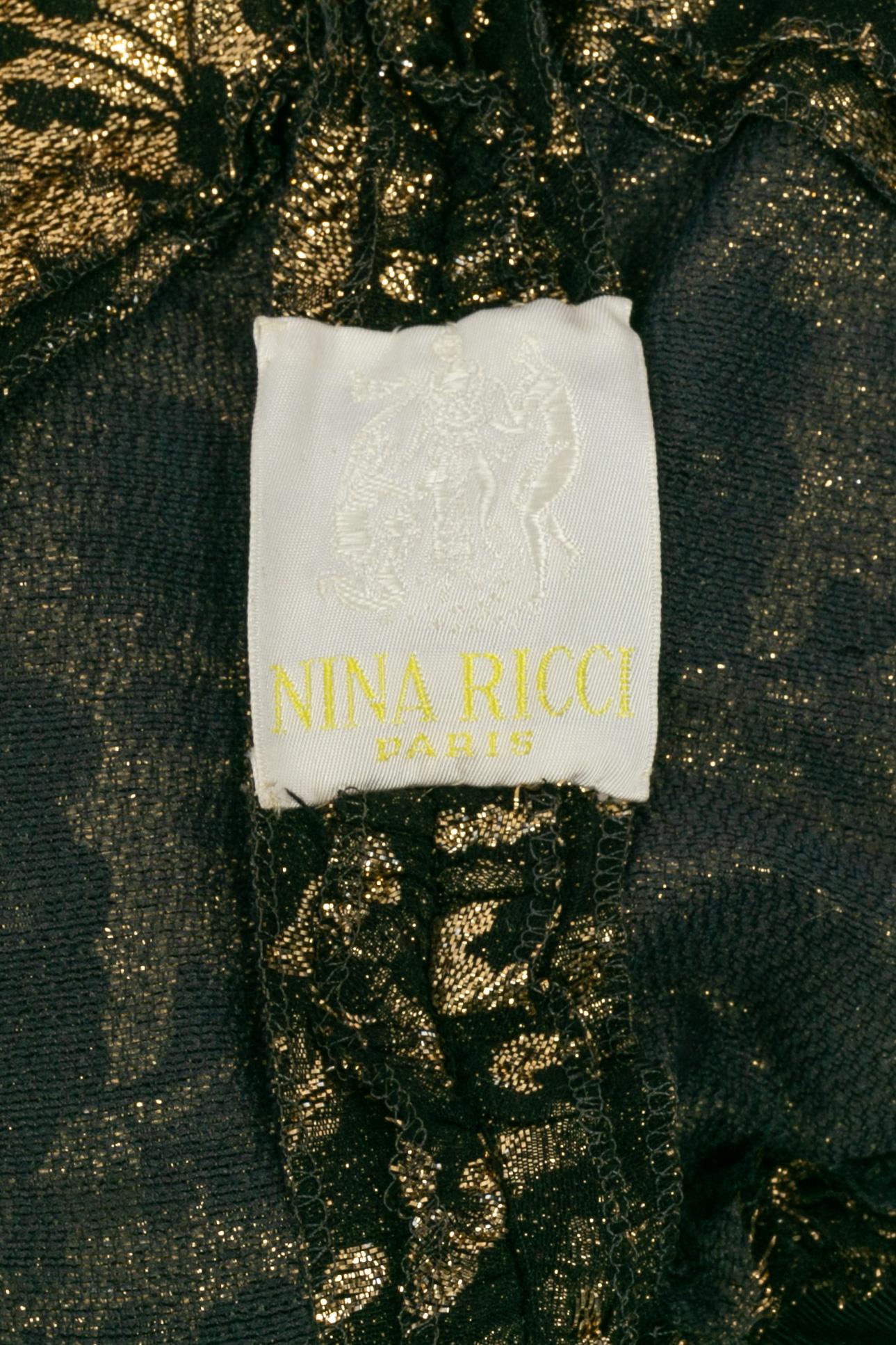Nina Ricci lamé dress en venta 5