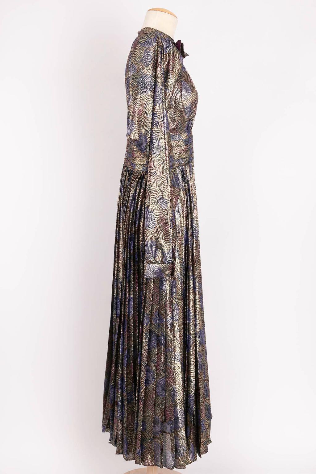 Women's Nina Ricci Lamé Dress, Size 36FR For Sale