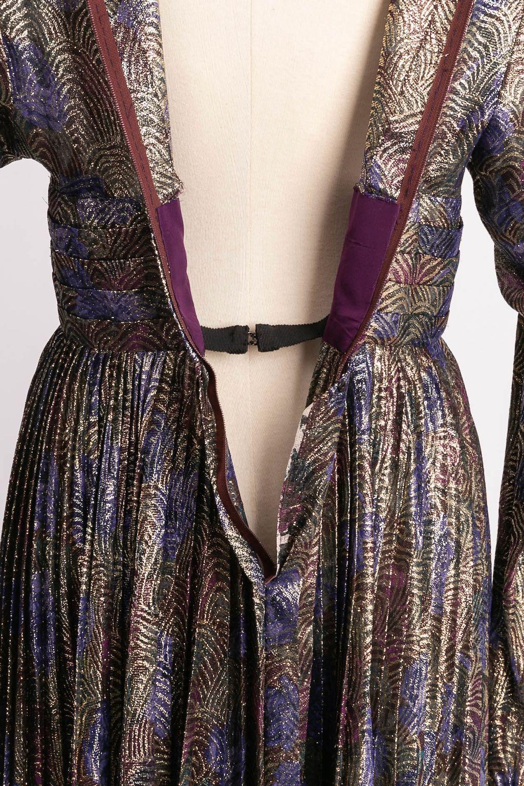 Nina Ricci Lamé Dress, Size 36FR For Sale 5