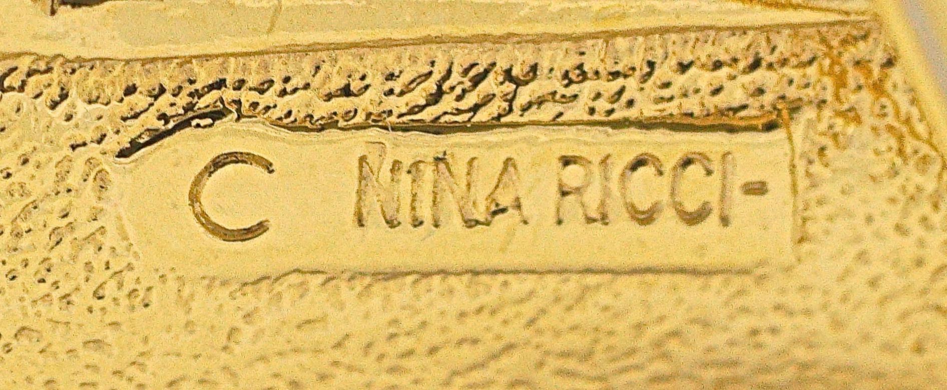 Nina Ricci Große vergoldete Schmetterlingsbrosche circa 1980er Jahre im Angebot 2