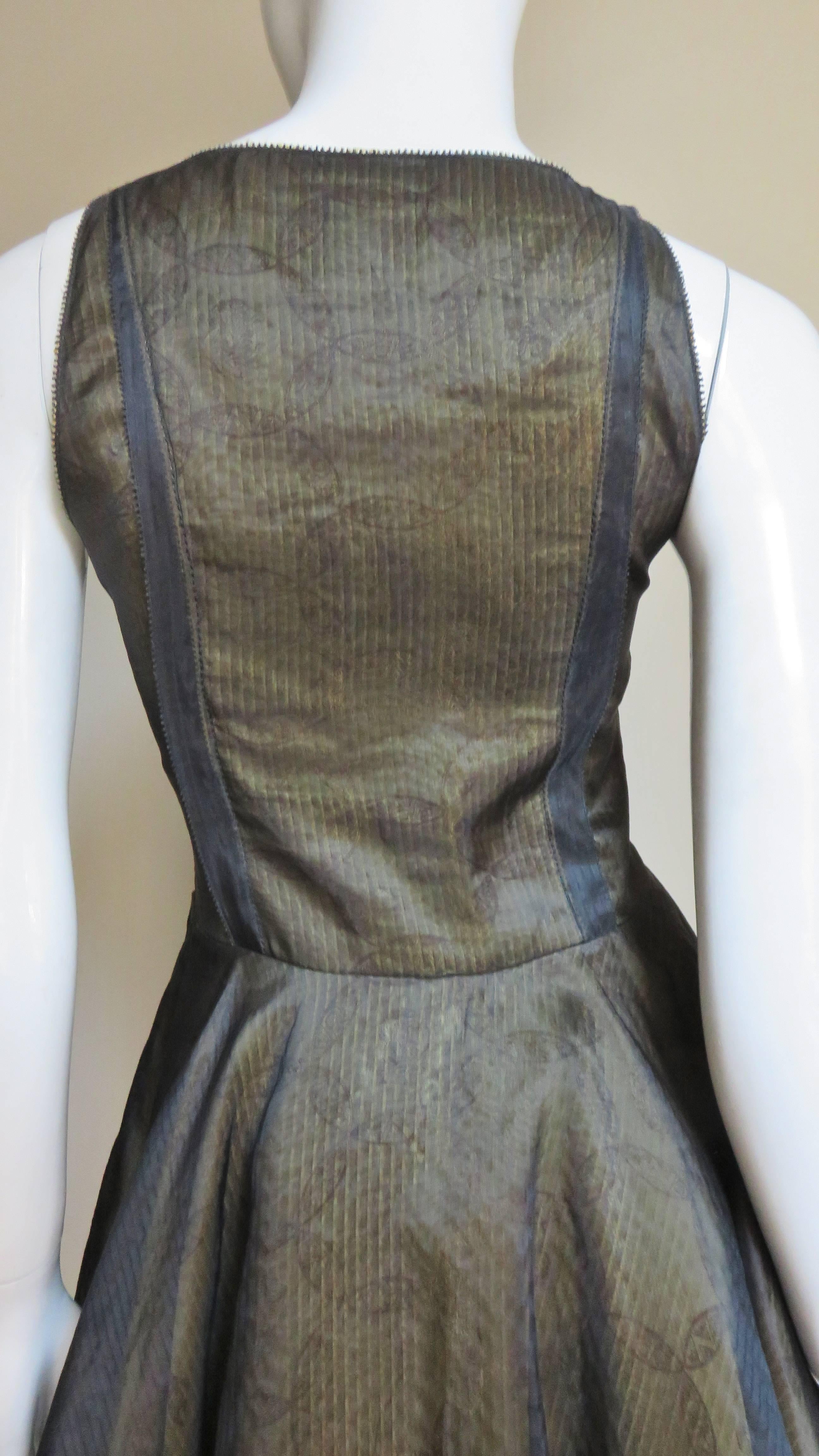 Nina Ricci Layered Silk Color Block Dress For Sale 4