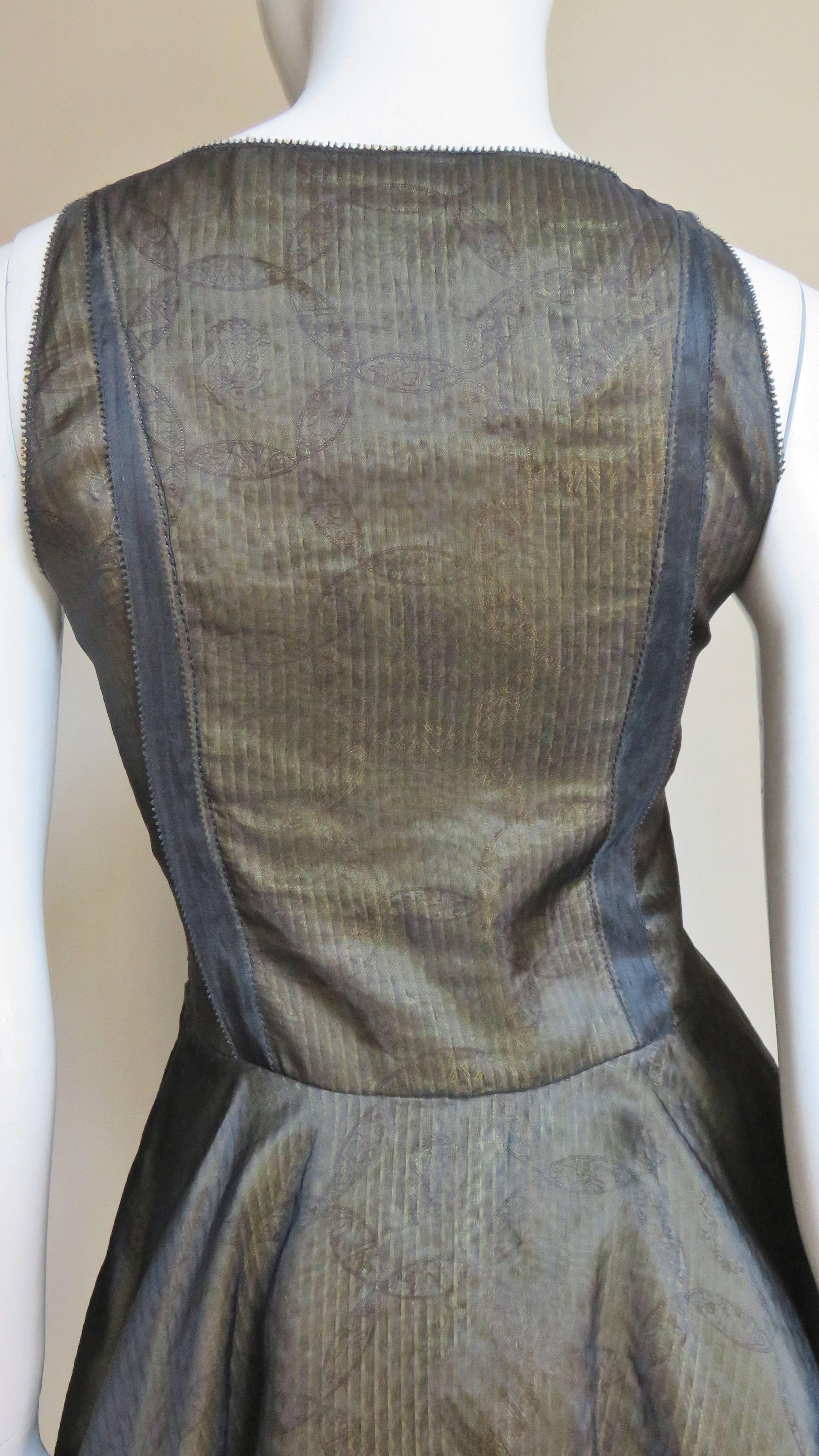 Nina Ricci Layered Silk Color Block Dress 5