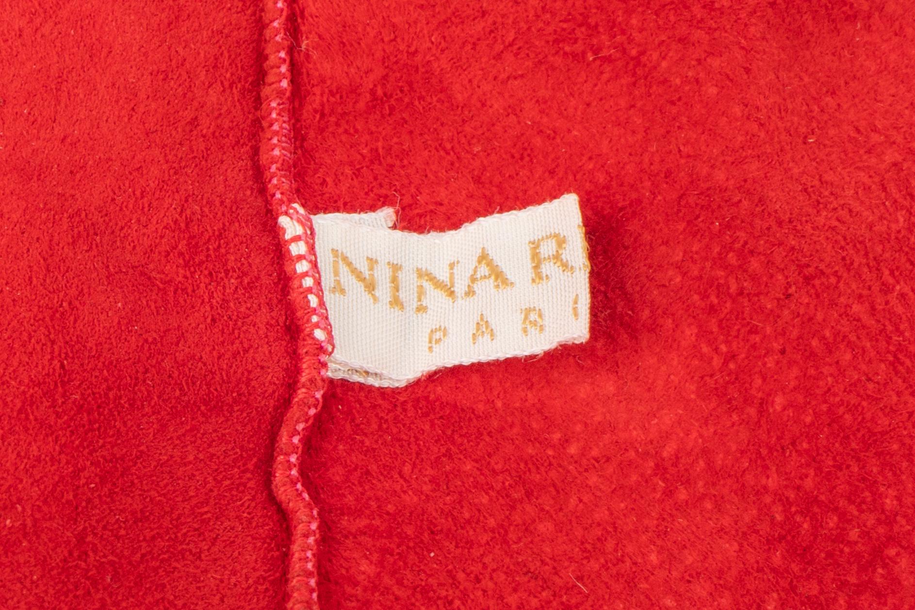 Gants en cuir Nina Ricci en vente 3