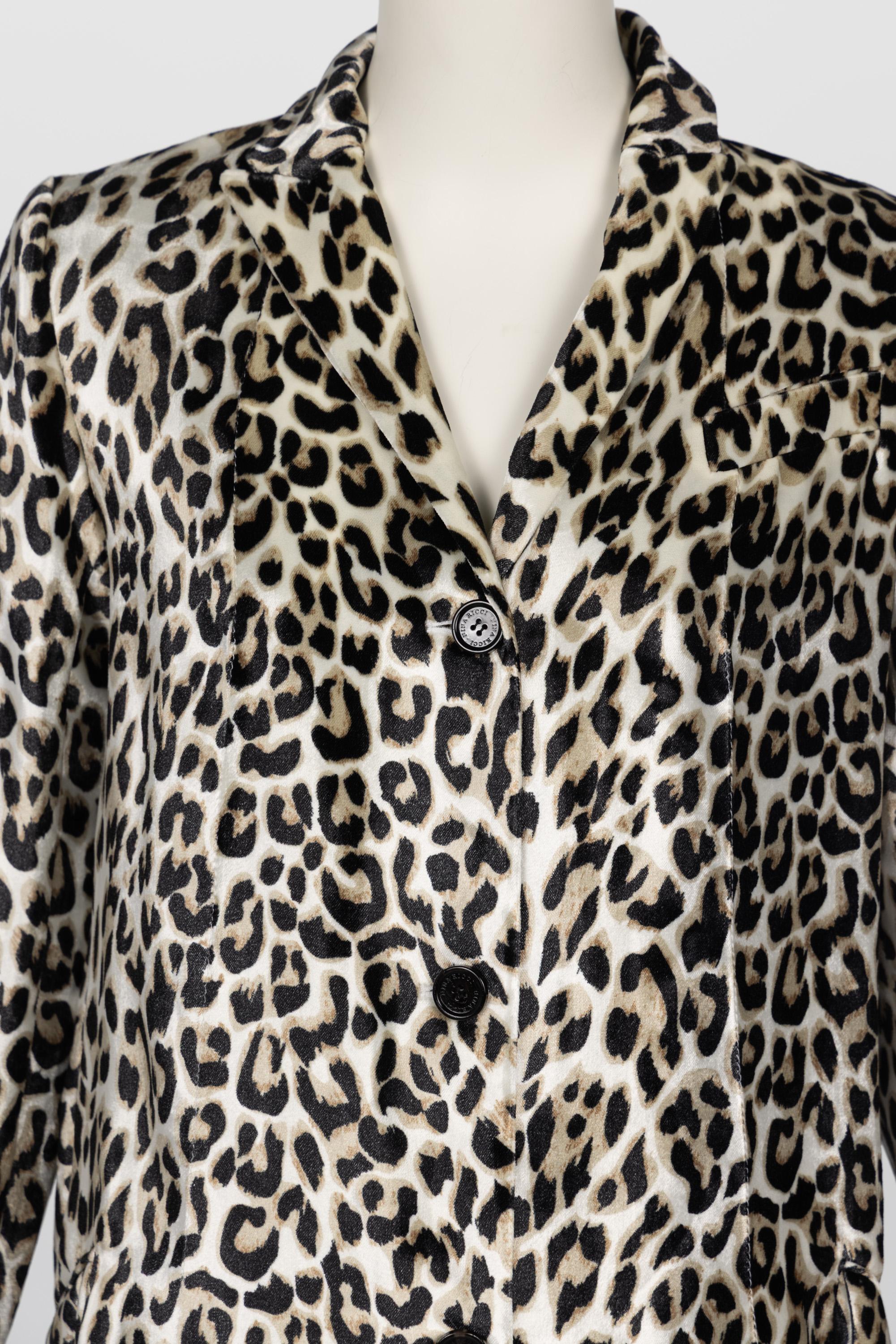 Nina Ricci Cappotto in velluto di seta con stampa leopardo P/E 2017 in vendita 2