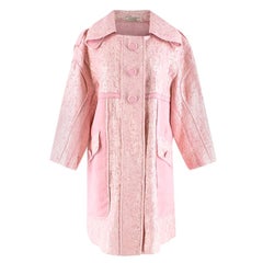 Nina Ricci Light Pink Organza-coated Lame Coat - Size US 10