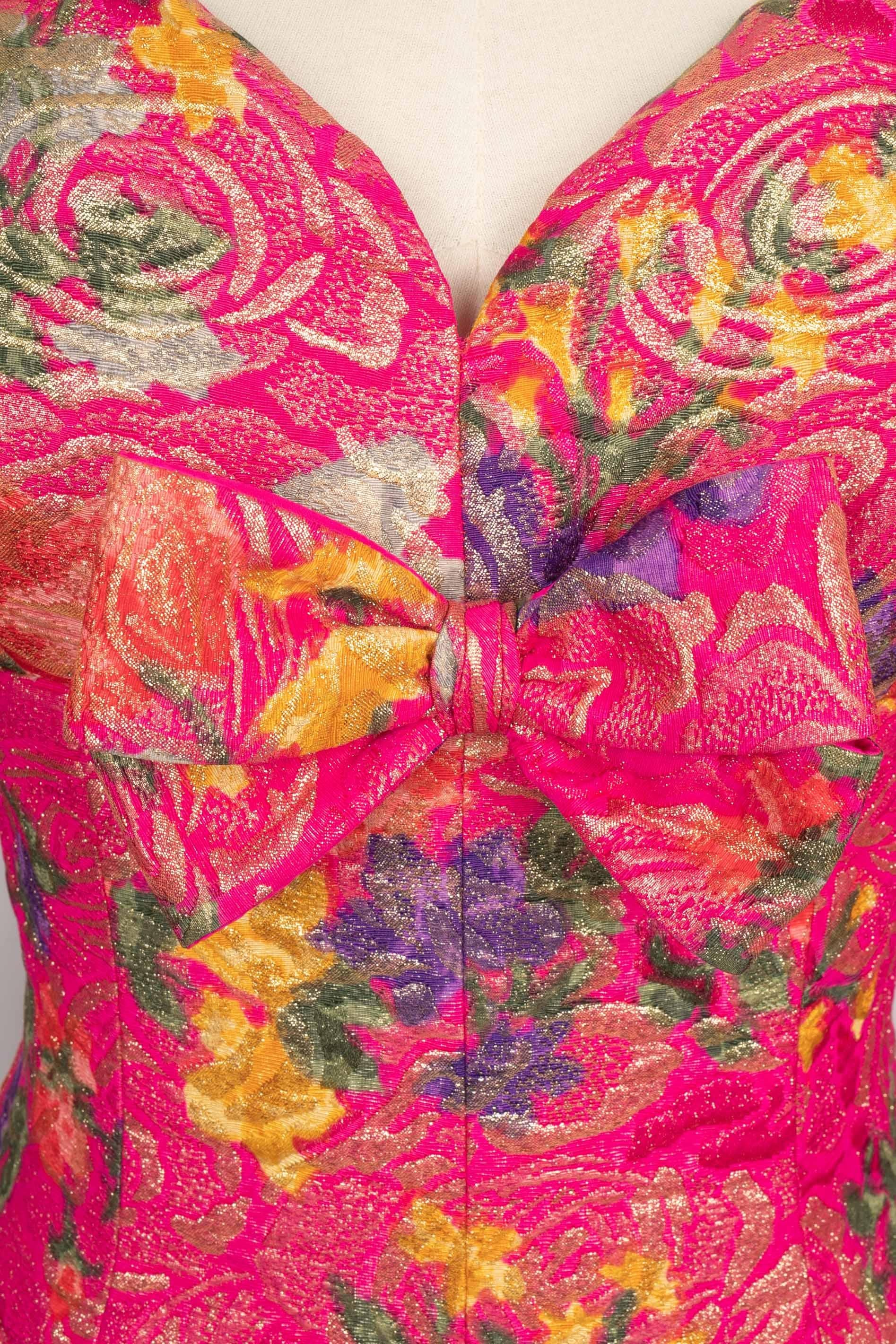 Nina Ricci Long Jacquard Dress Haute Couture 1