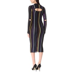 NINA RICCI Long Sleeve Sequin Embellished Knit Bayadere Dress SMALL