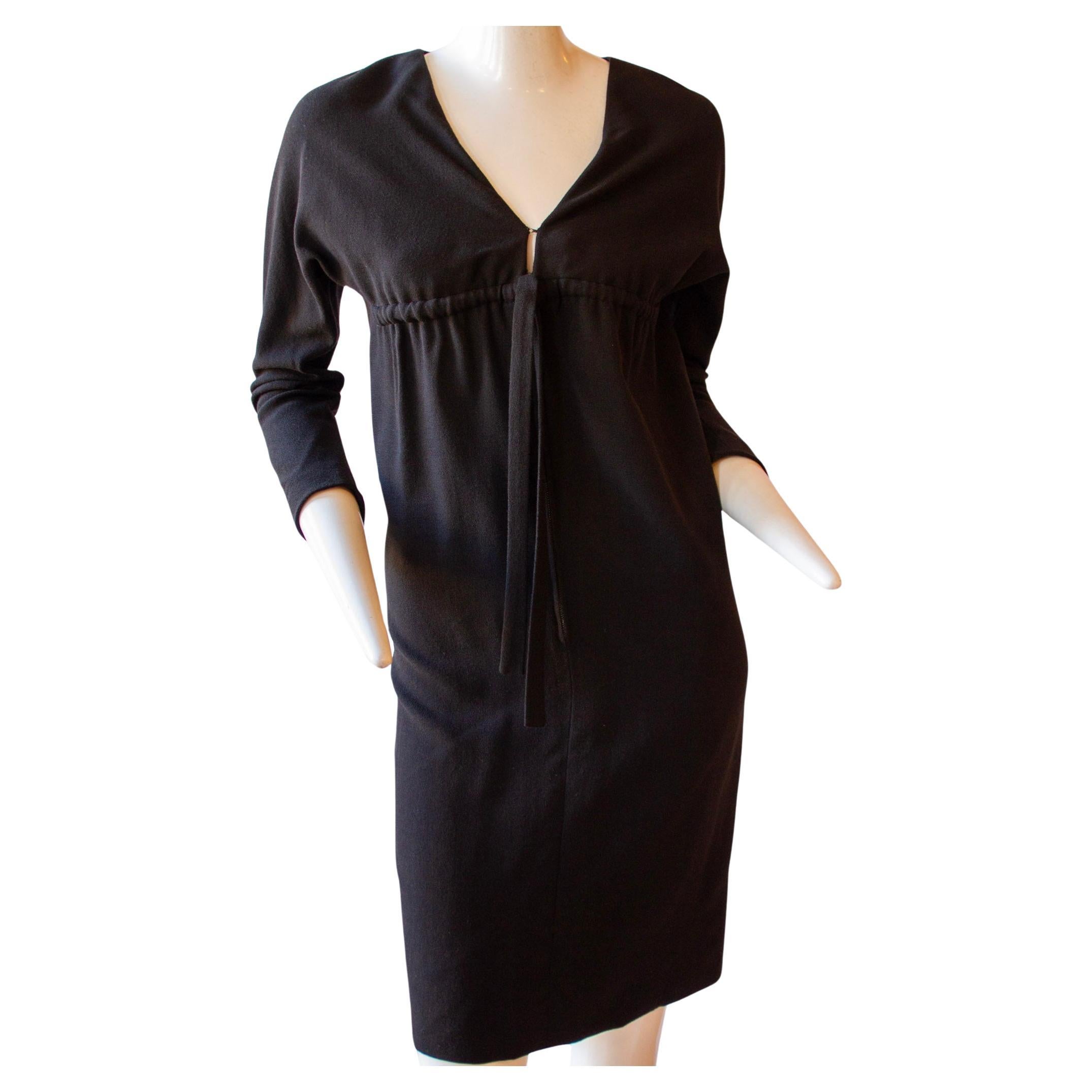 NINA RICCI, "Mademoiselle Ricci", Silk Lined Black Dress, circa 1960s For Sale