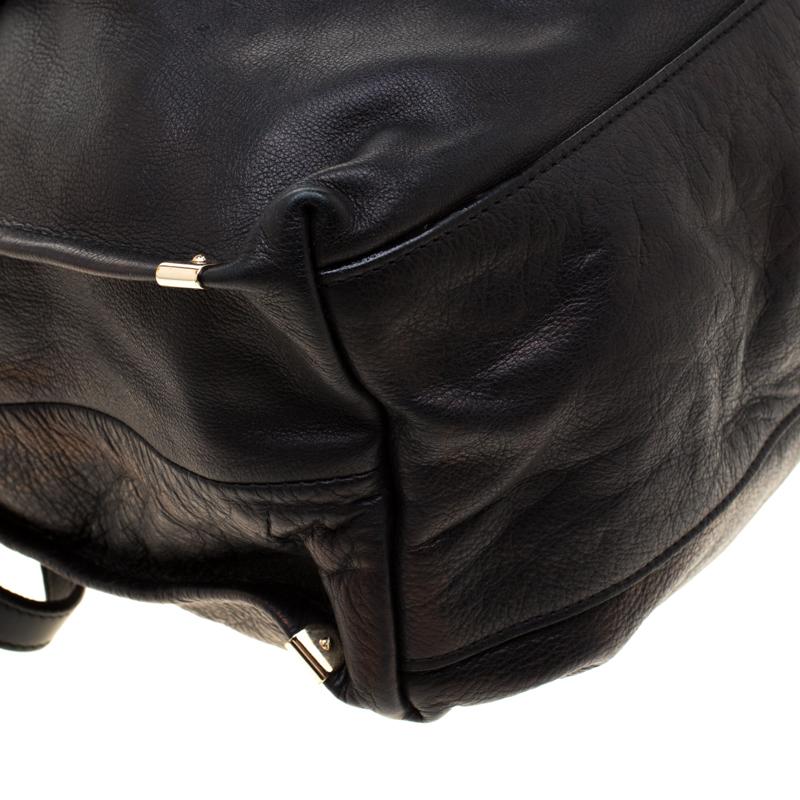 Nina Ricci Metallic Black Leather Ondine Zip Tote 6