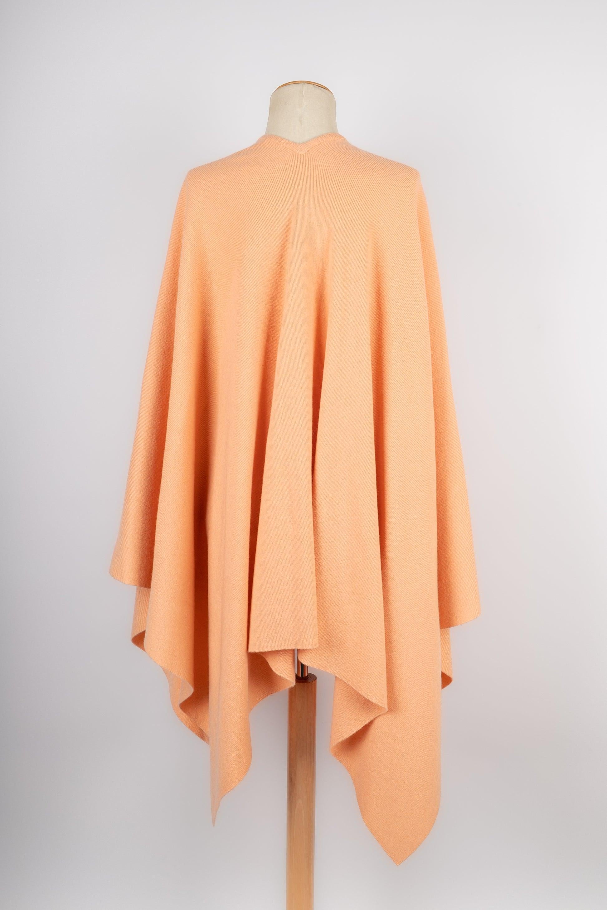 Women's Nina Ricci Orange Cashmere Poncho For Sale