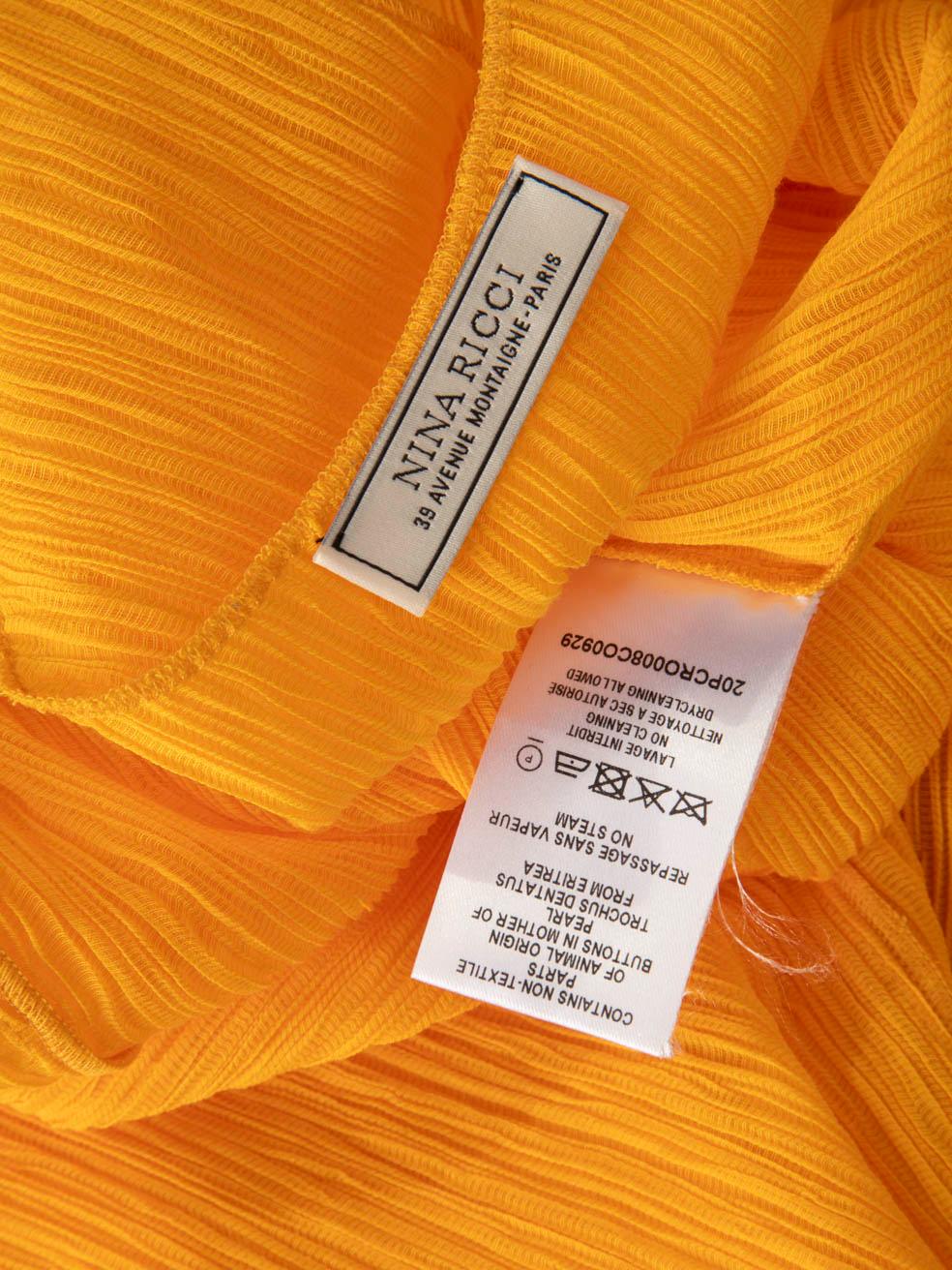 Nina Ricci Orange Crepe Knee Length Dress Size M For Sale 3