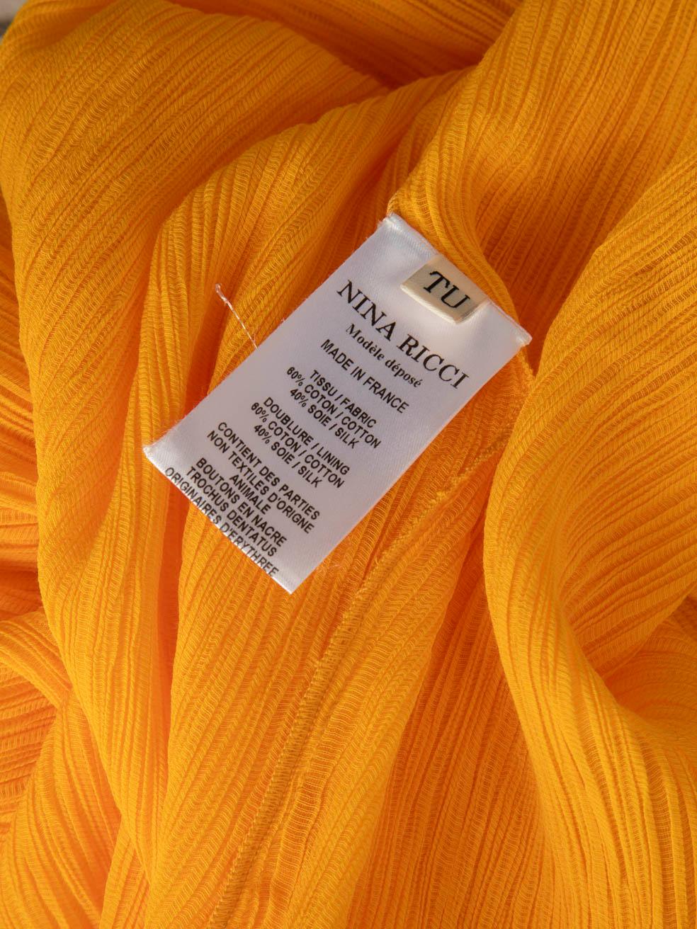 Nina Ricci Orange Crepe Knee Length Dress Size M For Sale 4