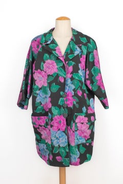 Abrigo de seda de flores oversize Nina Ricci
