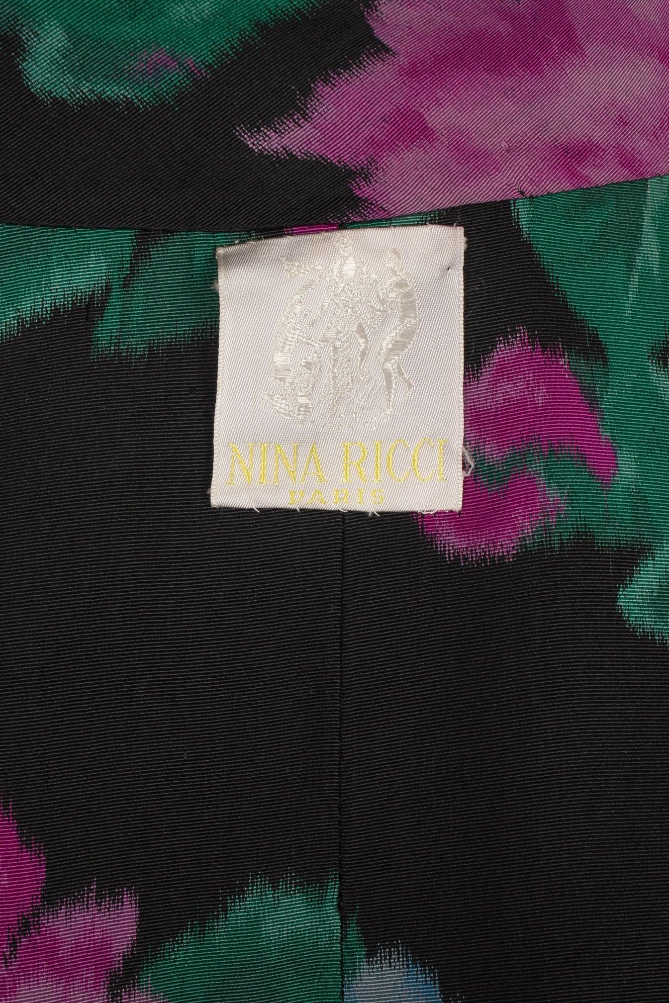 Nina Ricci Cappotto in seta a fiori oversize in vendita 3