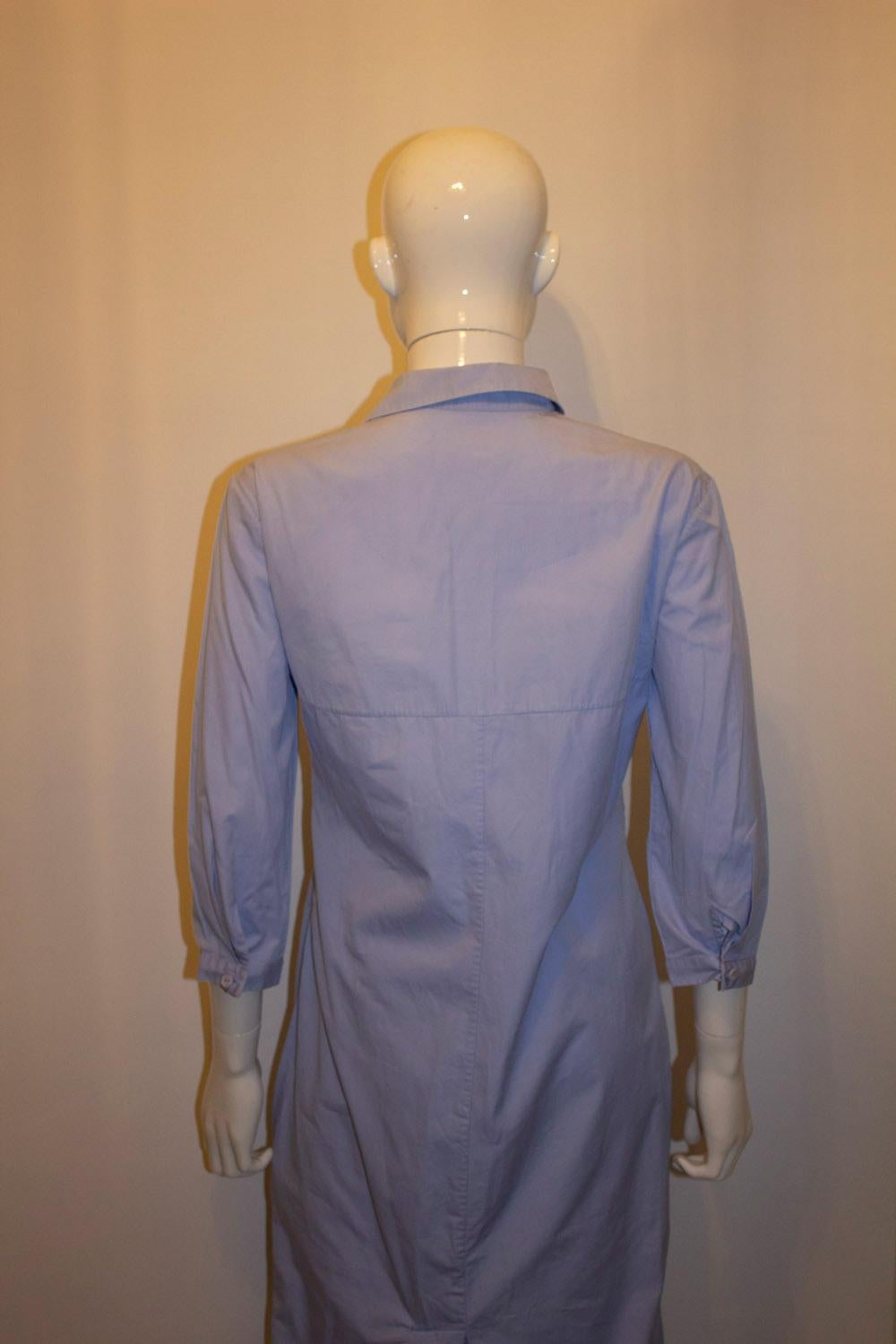 NIna Ricci Paris  Blaues Hemdkleid aus Baumwolle im Zustand „Gut“ im Angebot in London, GB