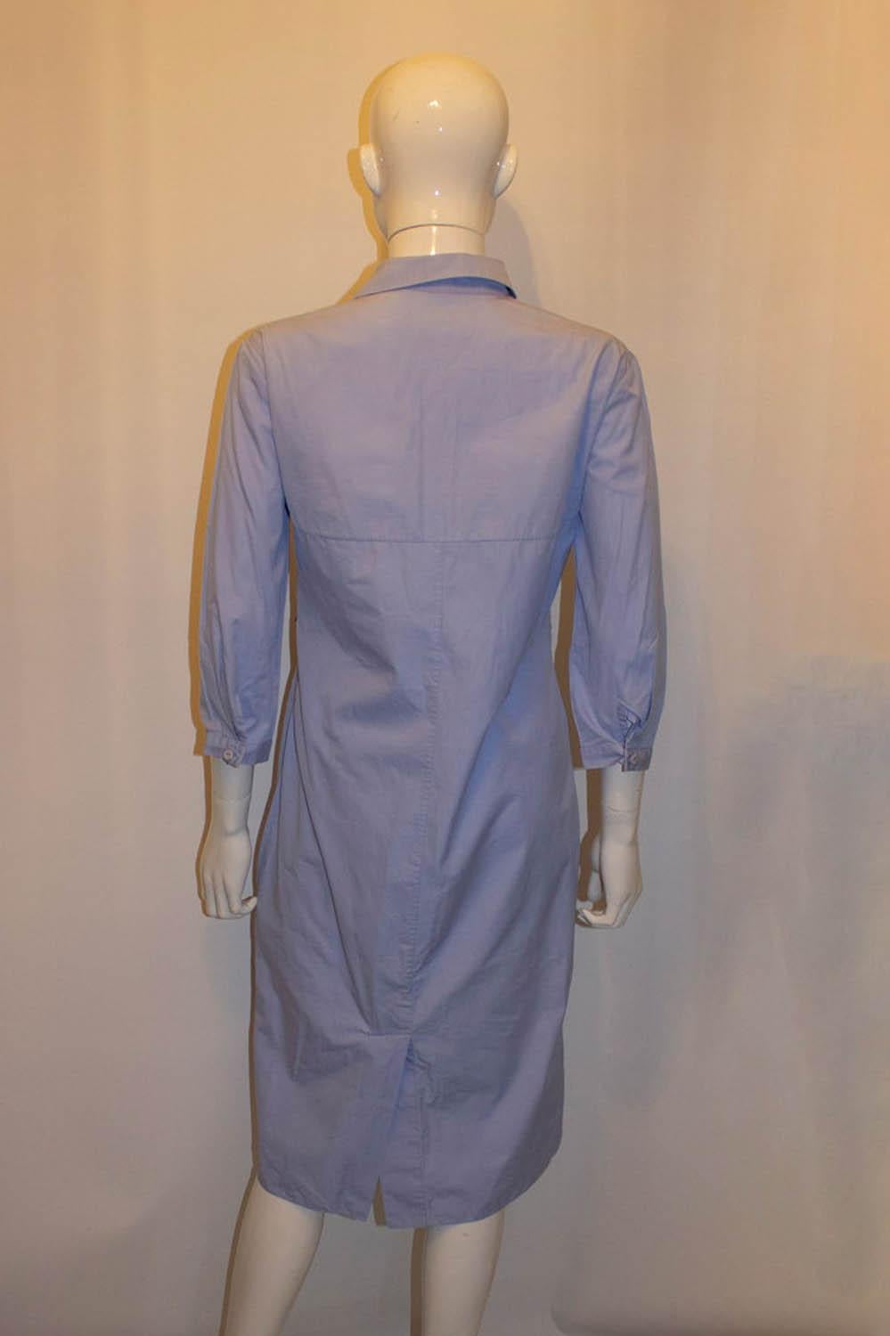 NIna Ricci Paris  Blaues Hemdkleid aus Baumwolle Damen im Angebot
