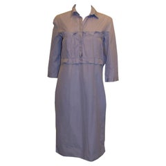 Nina Ricci París  Vestido camisero de algodón azul