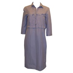 Paris NIna Ricci  Robe chemise en coton bleue