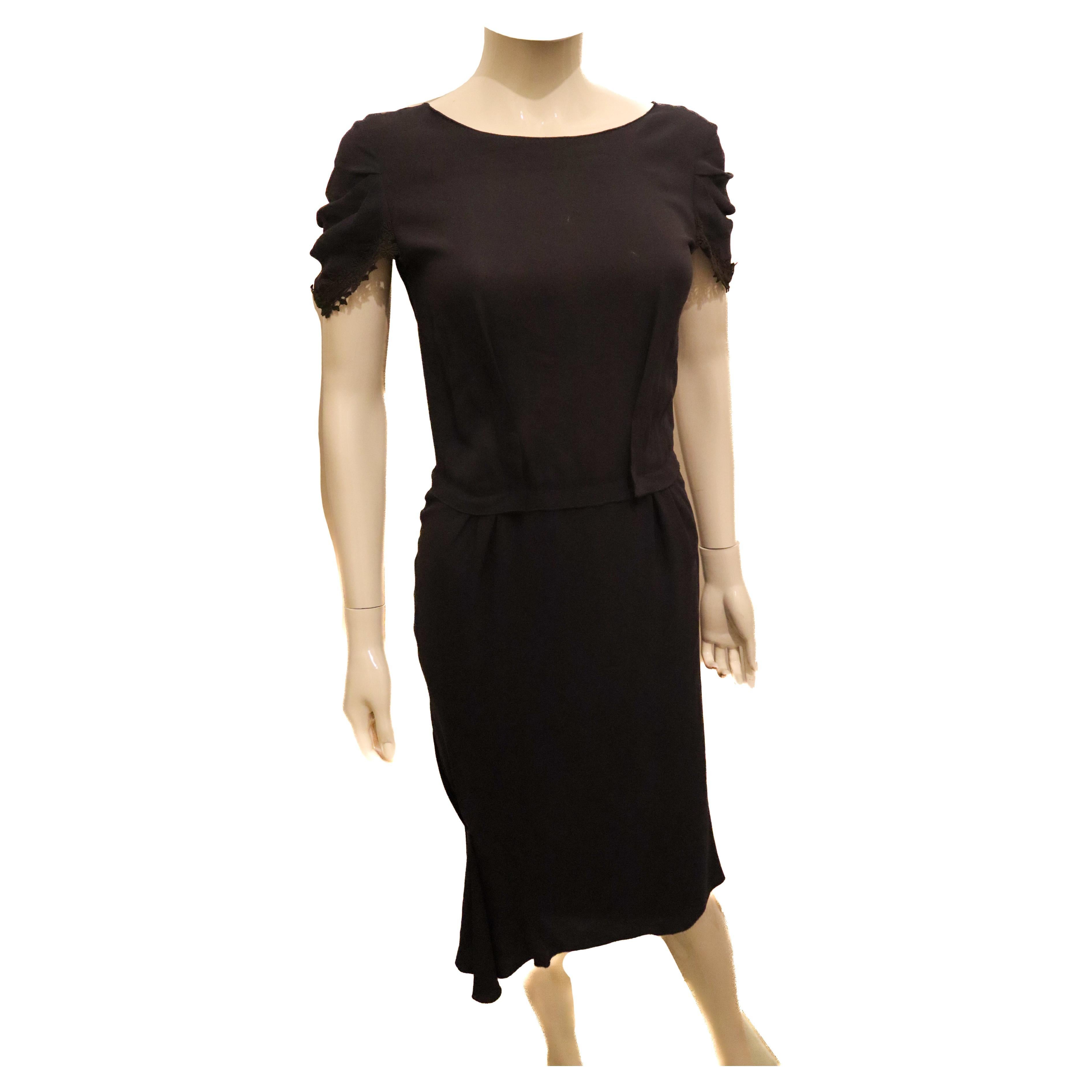 Nina Ricci Paris Blue Silk Dress For Sale