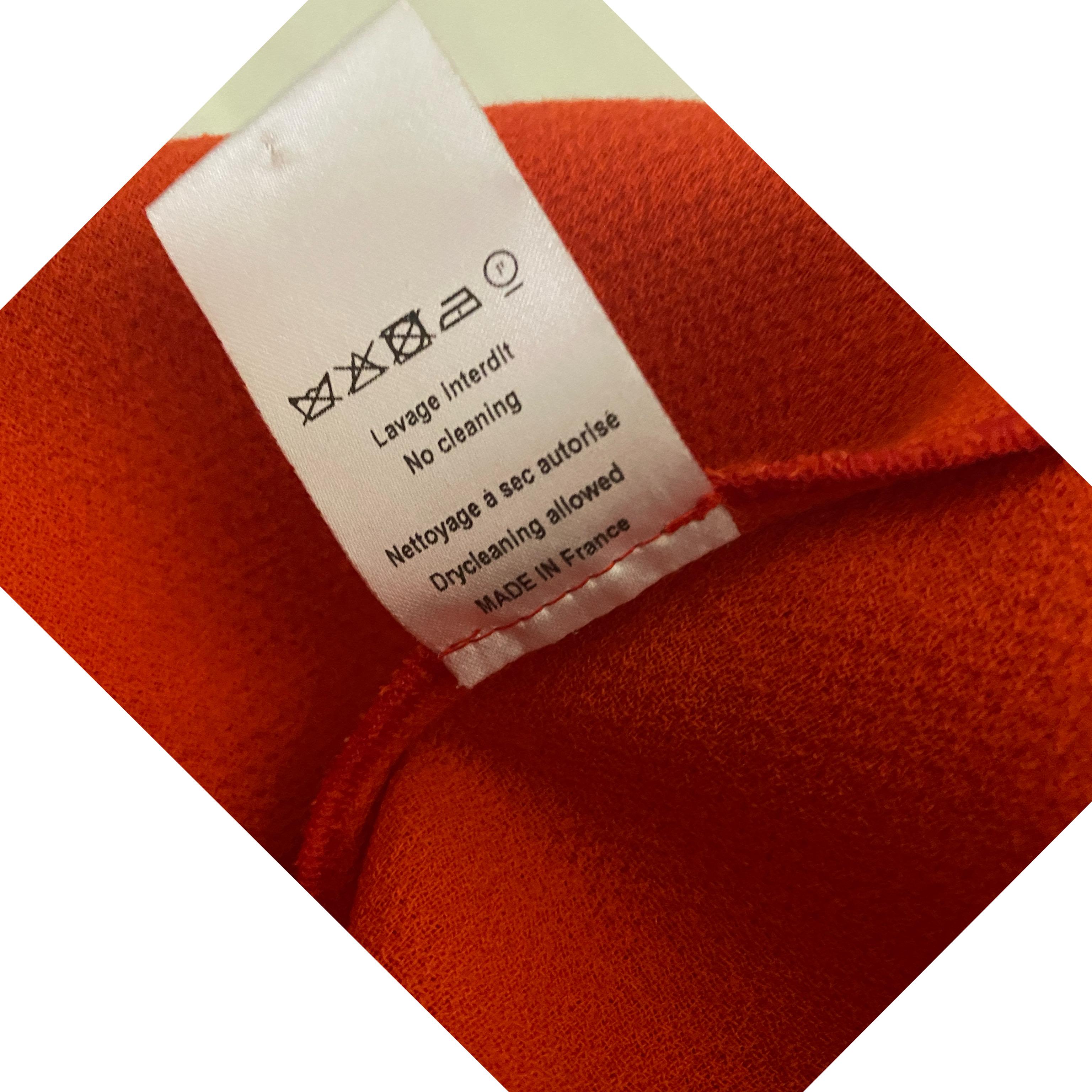 Nina Ricci Paris Draped Front Orange Wool Crepe Sleeveless Dress Size 8 3