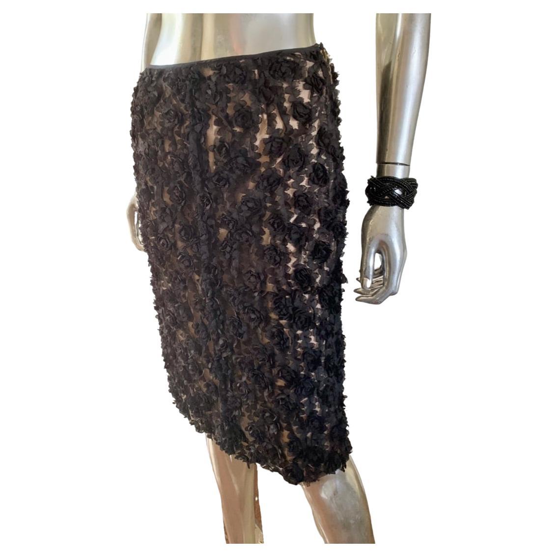 A vintage 1990s Nina Ricci Bronze Skirt with Gathered Back For Sale at ...