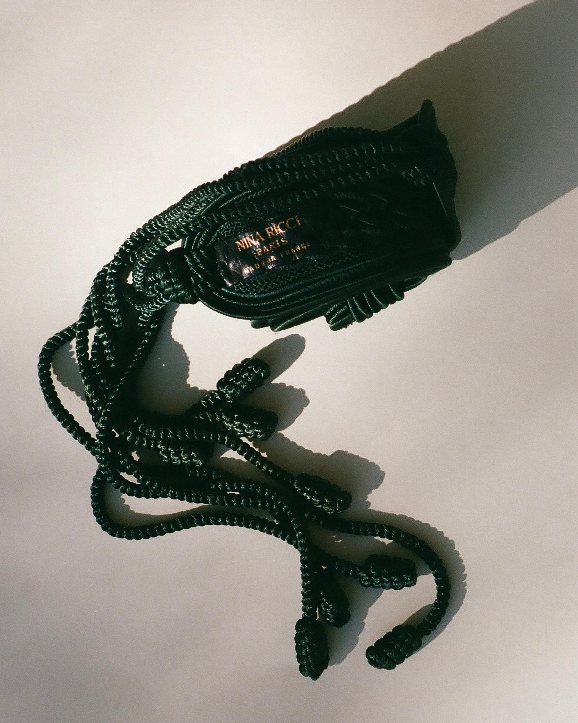 Nina Ricci Passamenterie Belt with Tassels Dark Green 1990's For Sale 12