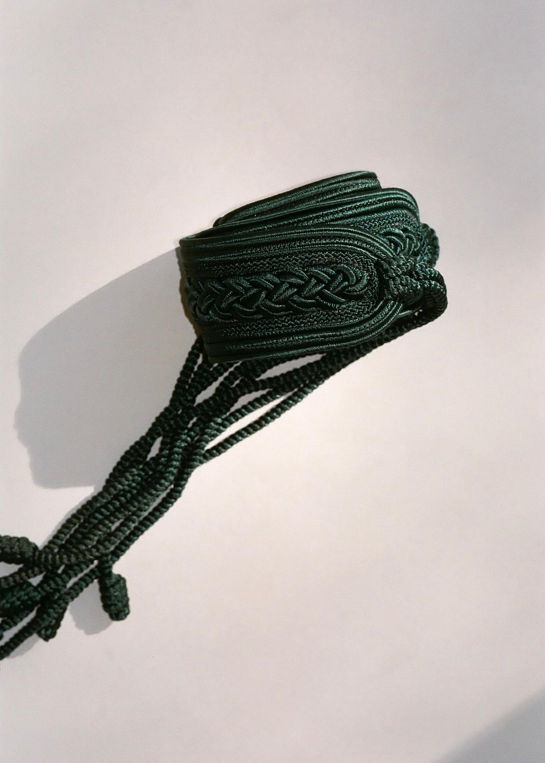 Nina Ricci Passamenterie Belt with Tassels Dark Green 1990's For Sale 13