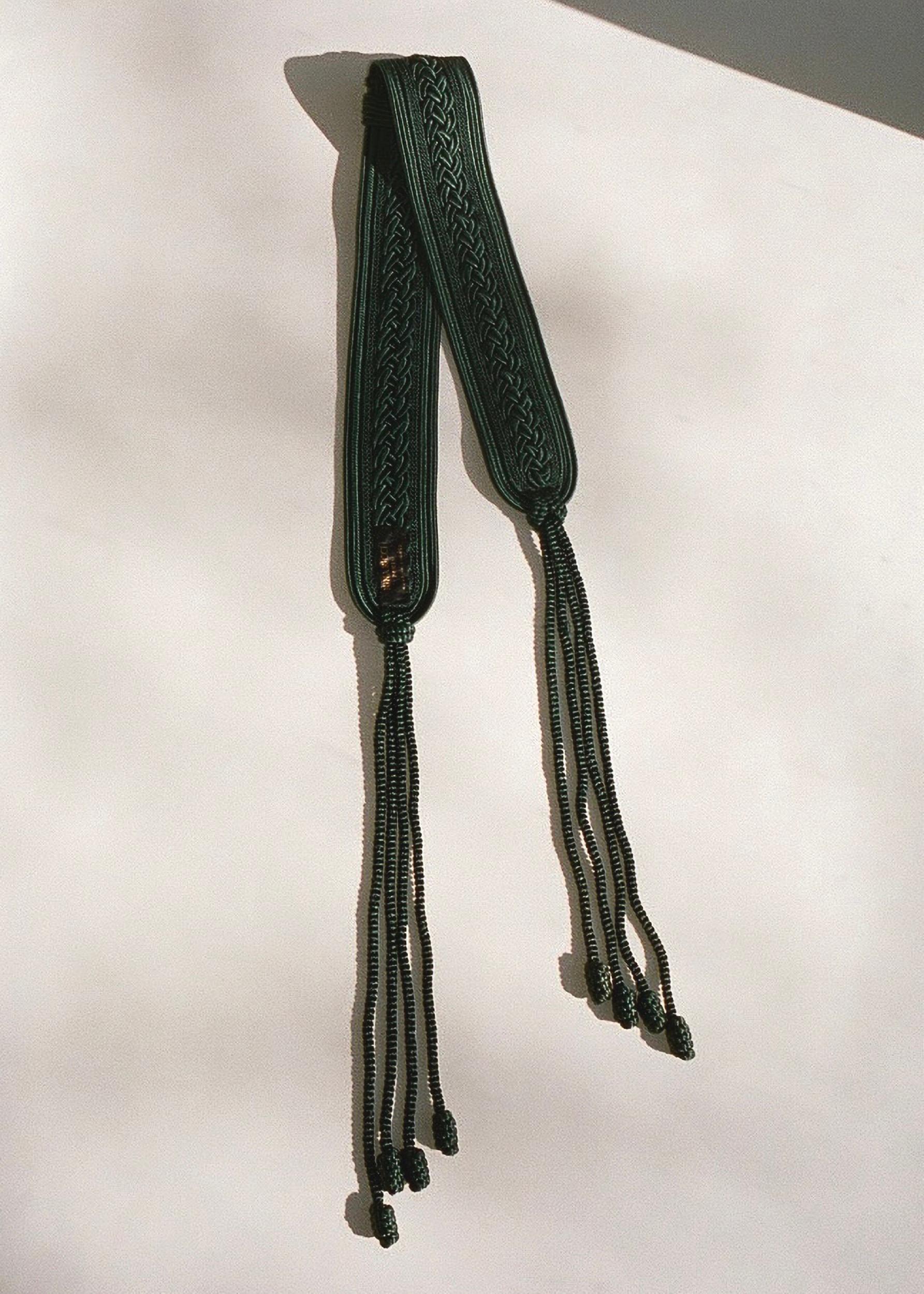 Nina Ricci Passamenterie Belt with Tassels Dark Green 1990's For Sale 14
