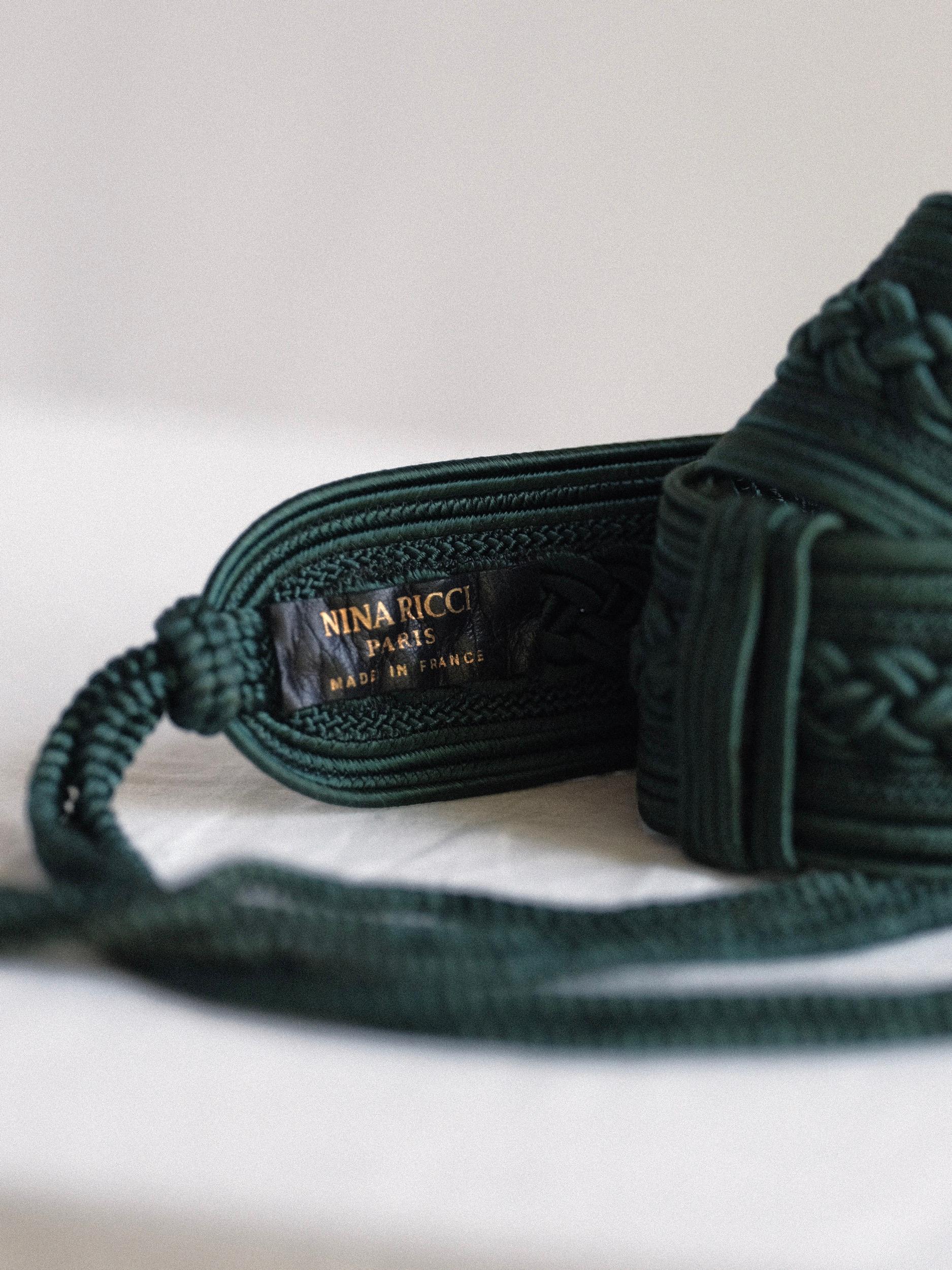 Nina Ricci Passamenterie Belt with Tassels Dark Green 1990's For Sale 4
