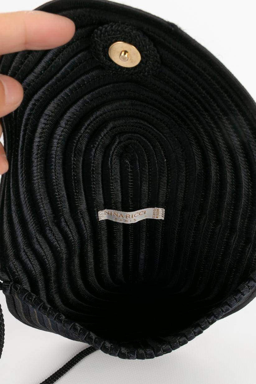 Black Nina Ricci Passementerie Clutch Bag For Sale