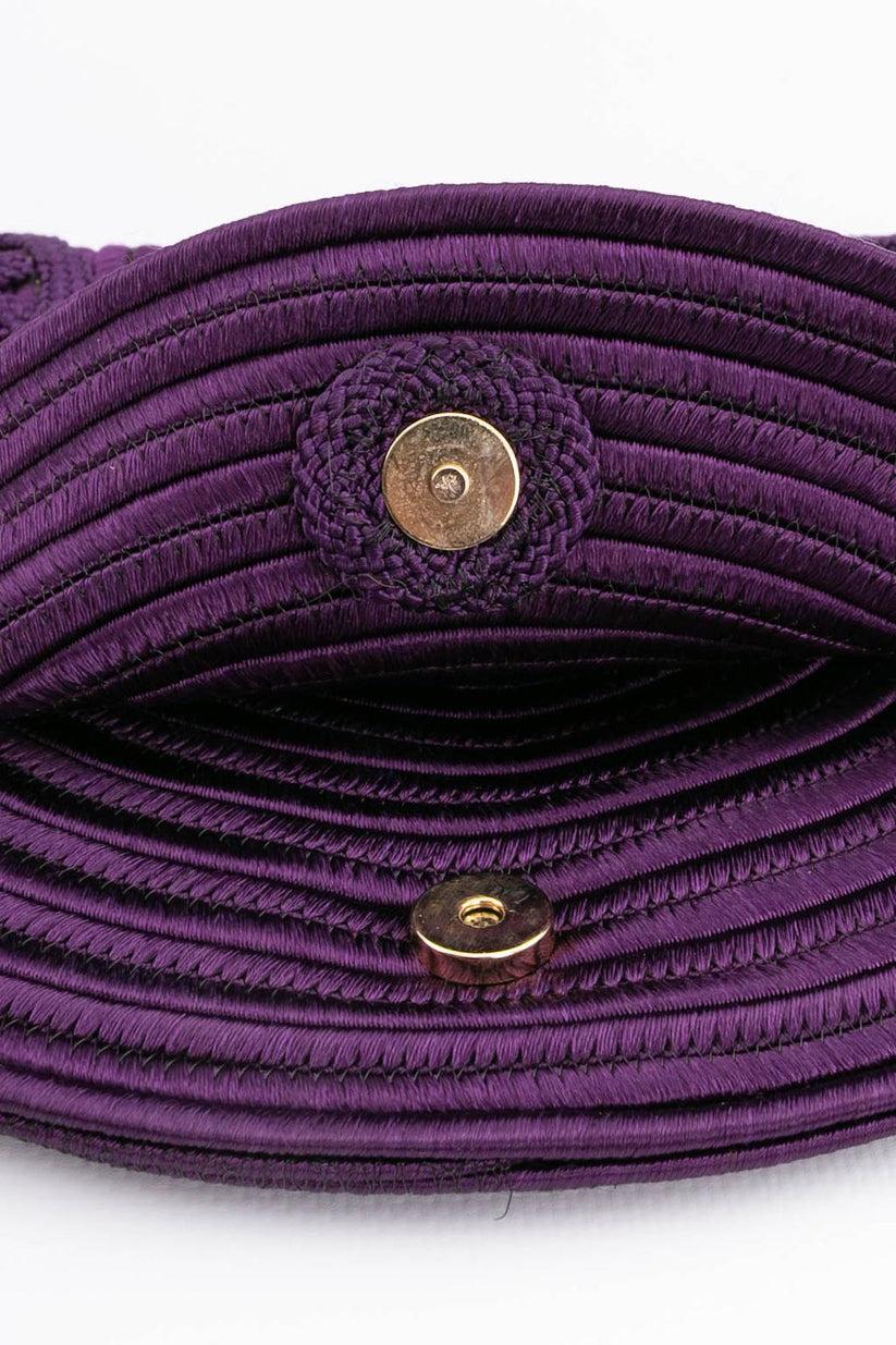 Purple Nina Ricci Passementerie Clutch For Sale