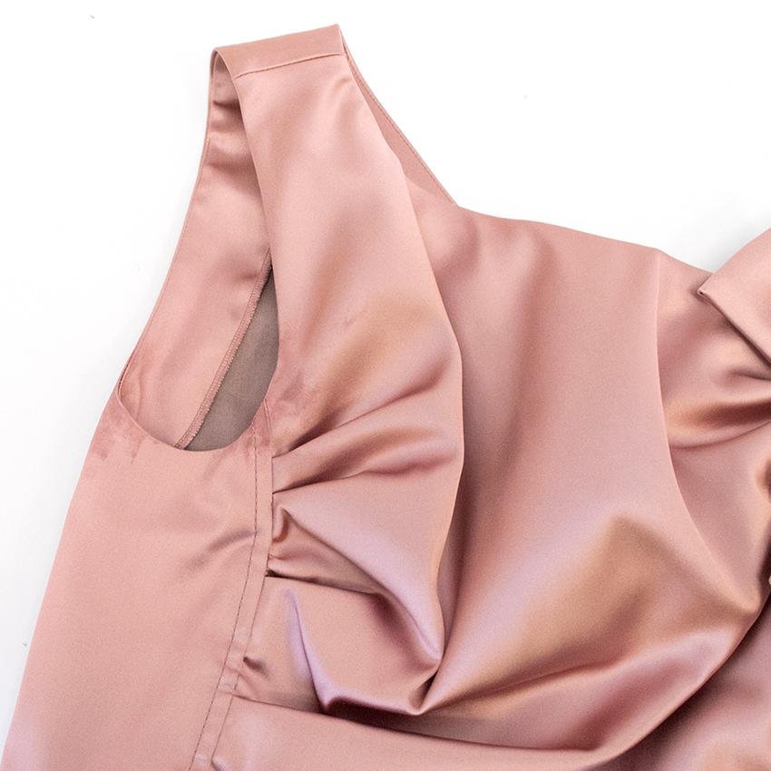 Brown Nina Ricci Pink Satin Look Dress US 6 For Sale