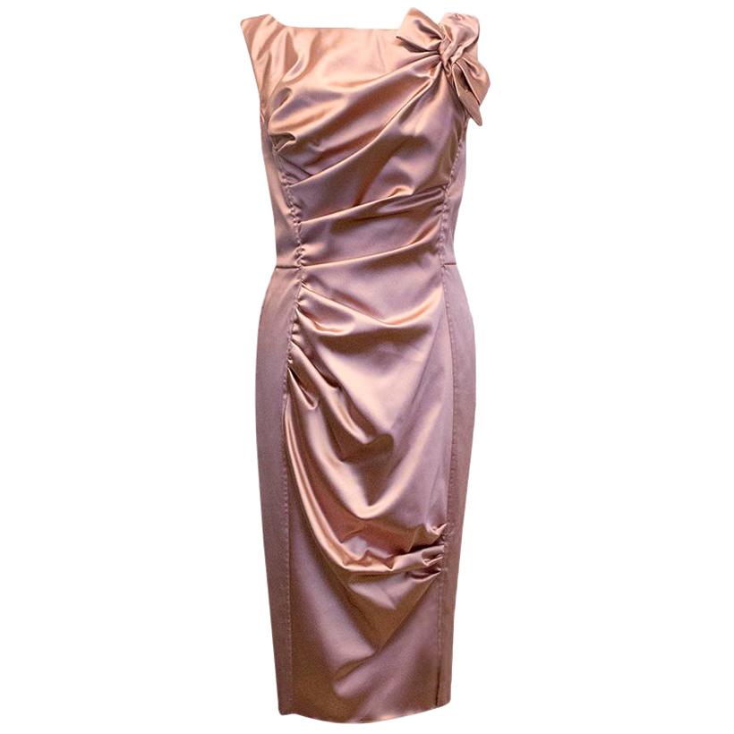 Nina Ricci Pink Satin Look Dress US 6 For Sale