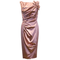 Nina Ricci Pink Satin Look Dress US 6