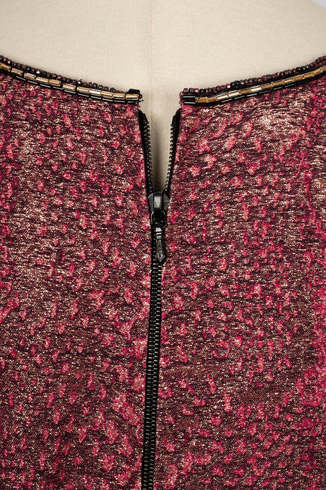 Nina Ricci Pink Top Haute Couture in Pearls and Rhinestones For Sale 5