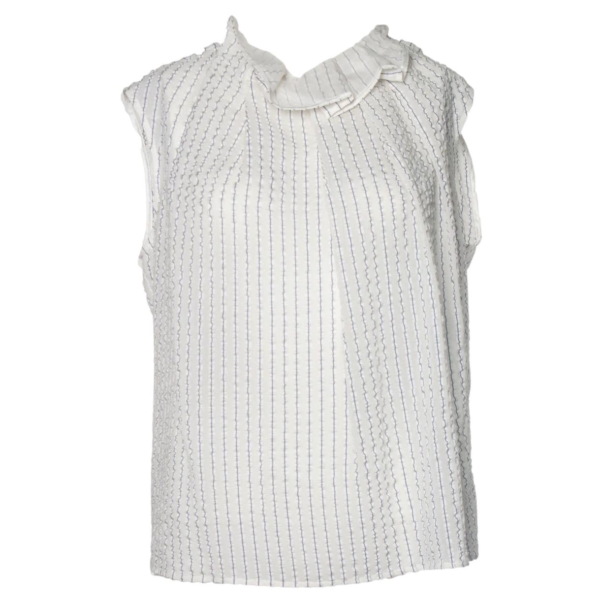 Nina Ricci, top en soie plissée et rayée en vente