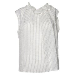 Nina Ricci, top in seta gessata a pieghe