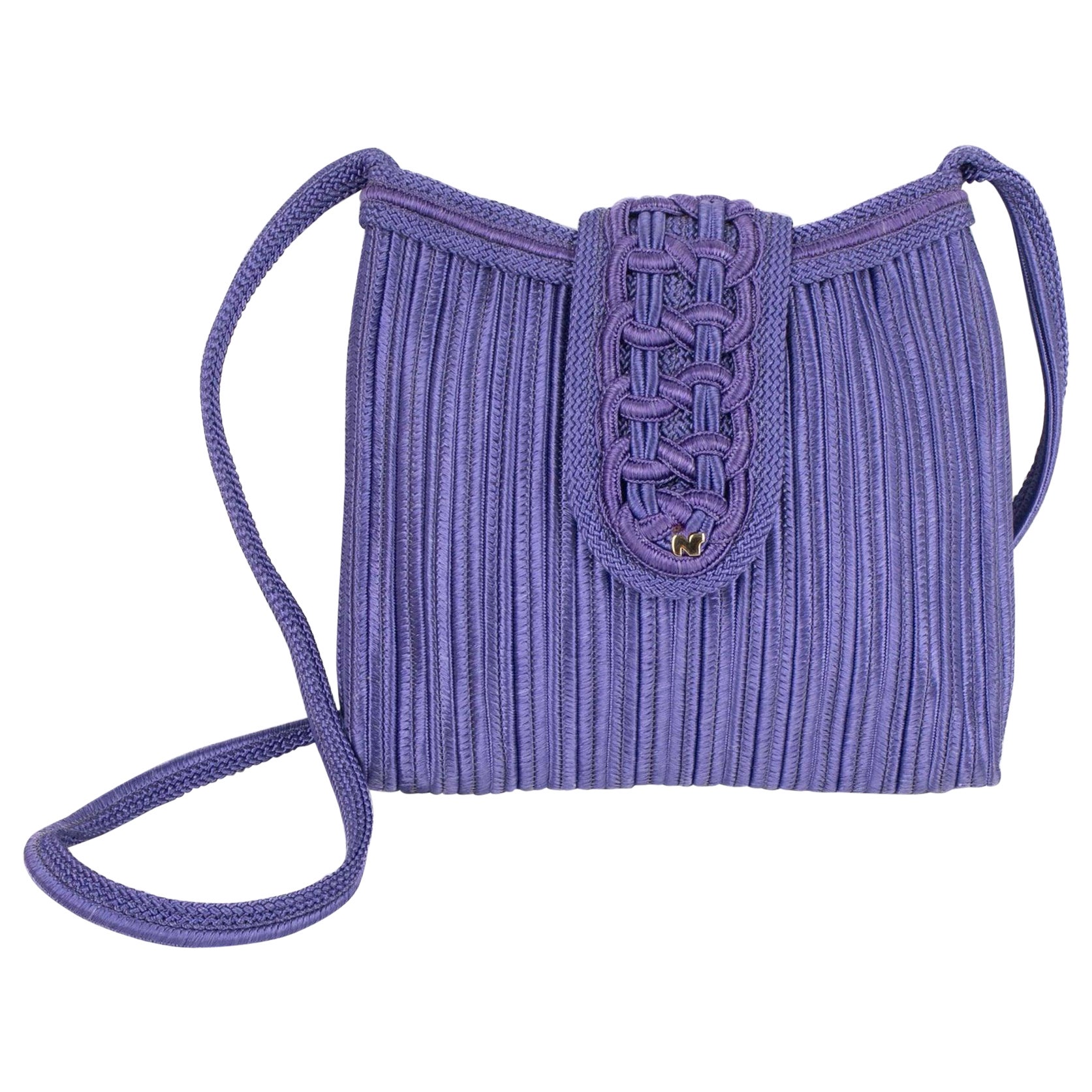 Nina Ricci Lila Besatztasche mit lila Besatz