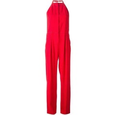 NINA RICCI Red Open Back Sleeveless Jumpsuit FR38 US 4-6