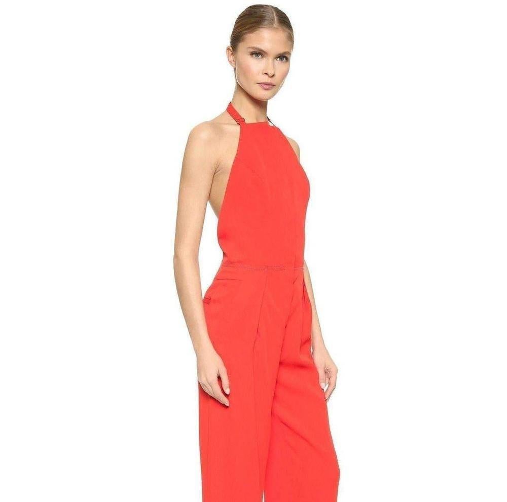 Women's NINA RICCI Red Open Back Sleeveless Jumpsuit FR38 US 4-6 For Sale