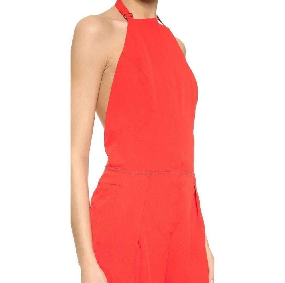 NINA RICCI Red Open Back Sleeveless Jumpsuit FR38 US 4-6 For Sale 1