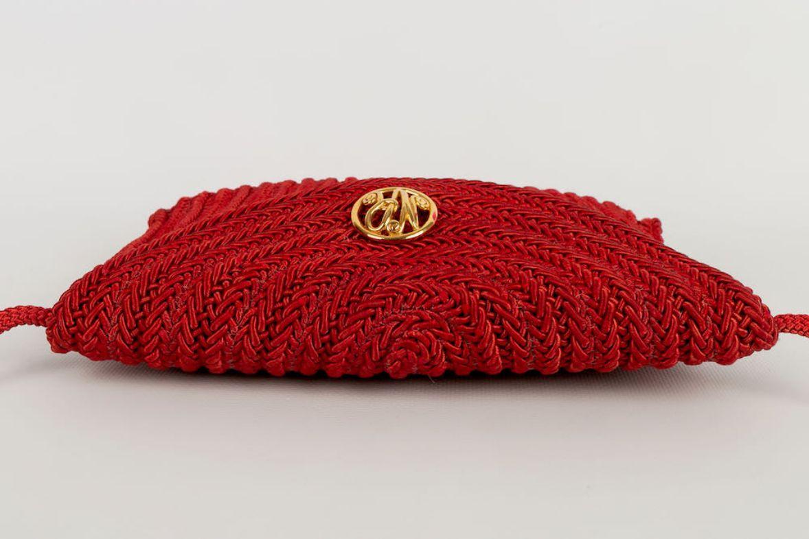 Rote Passementerie-Tasche von Nina Ricci im Zustand „Gut“ im Angebot in SAINT-OUEN-SUR-SEINE, FR