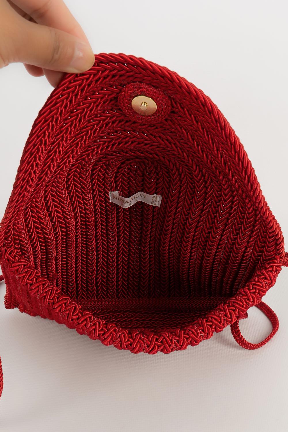 Rote Passementerie-Tasche von Nina Ricci im Angebot 2