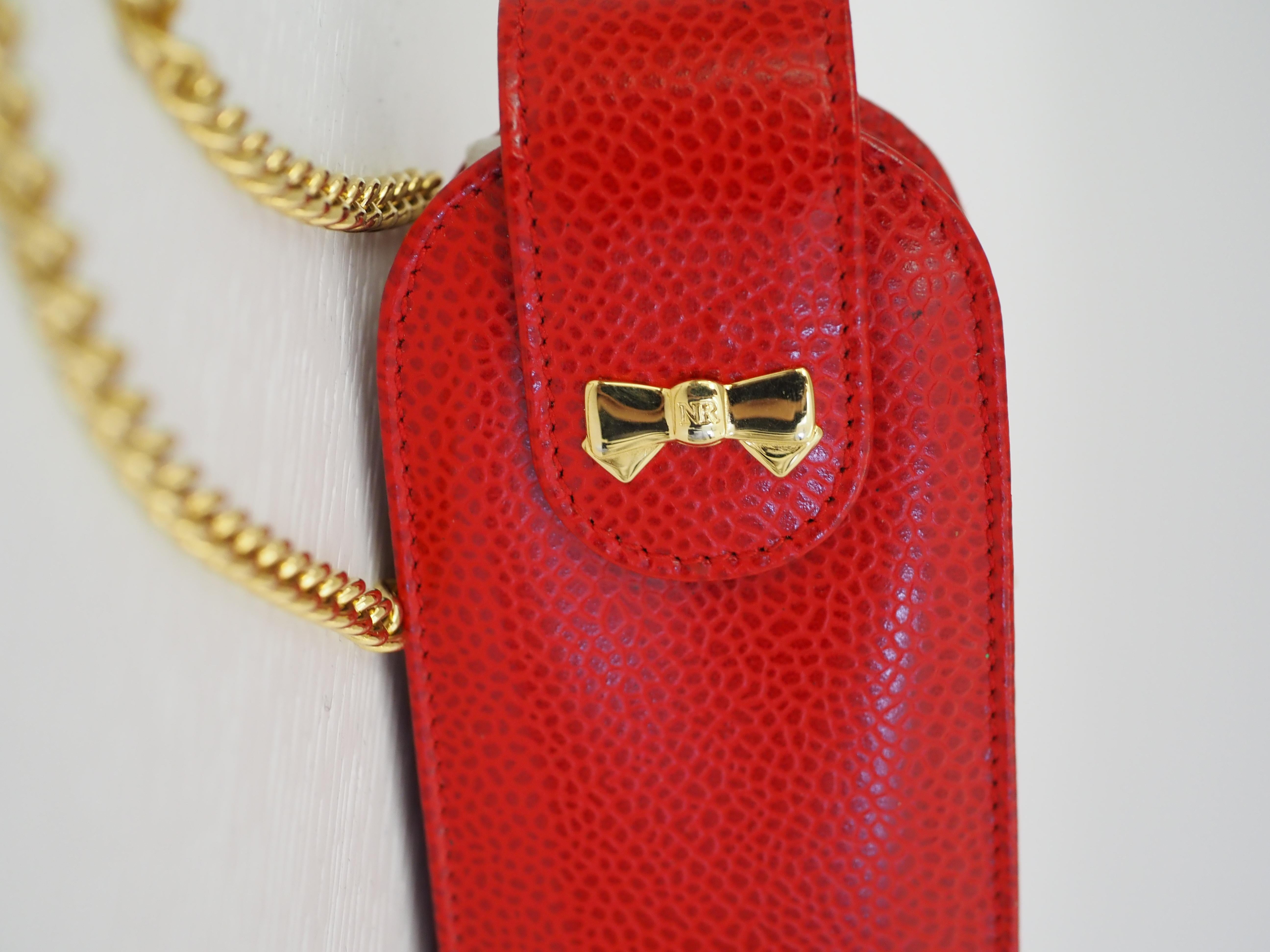 Nina Ricci rot kleine Umhängetasche Handtasche im Angebot 1