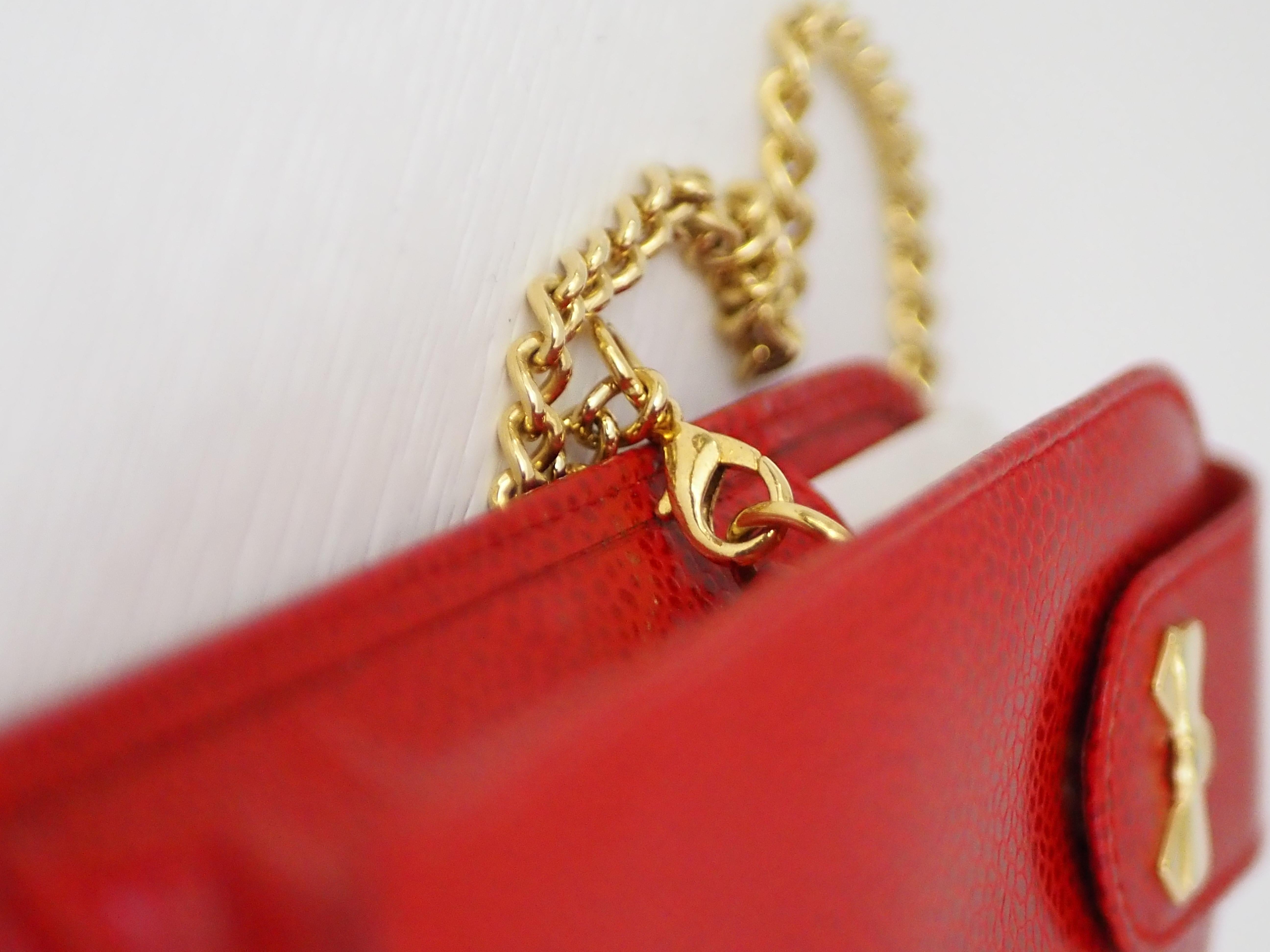 Women's Nina Ricci red small shoulder bag handbag For Sale