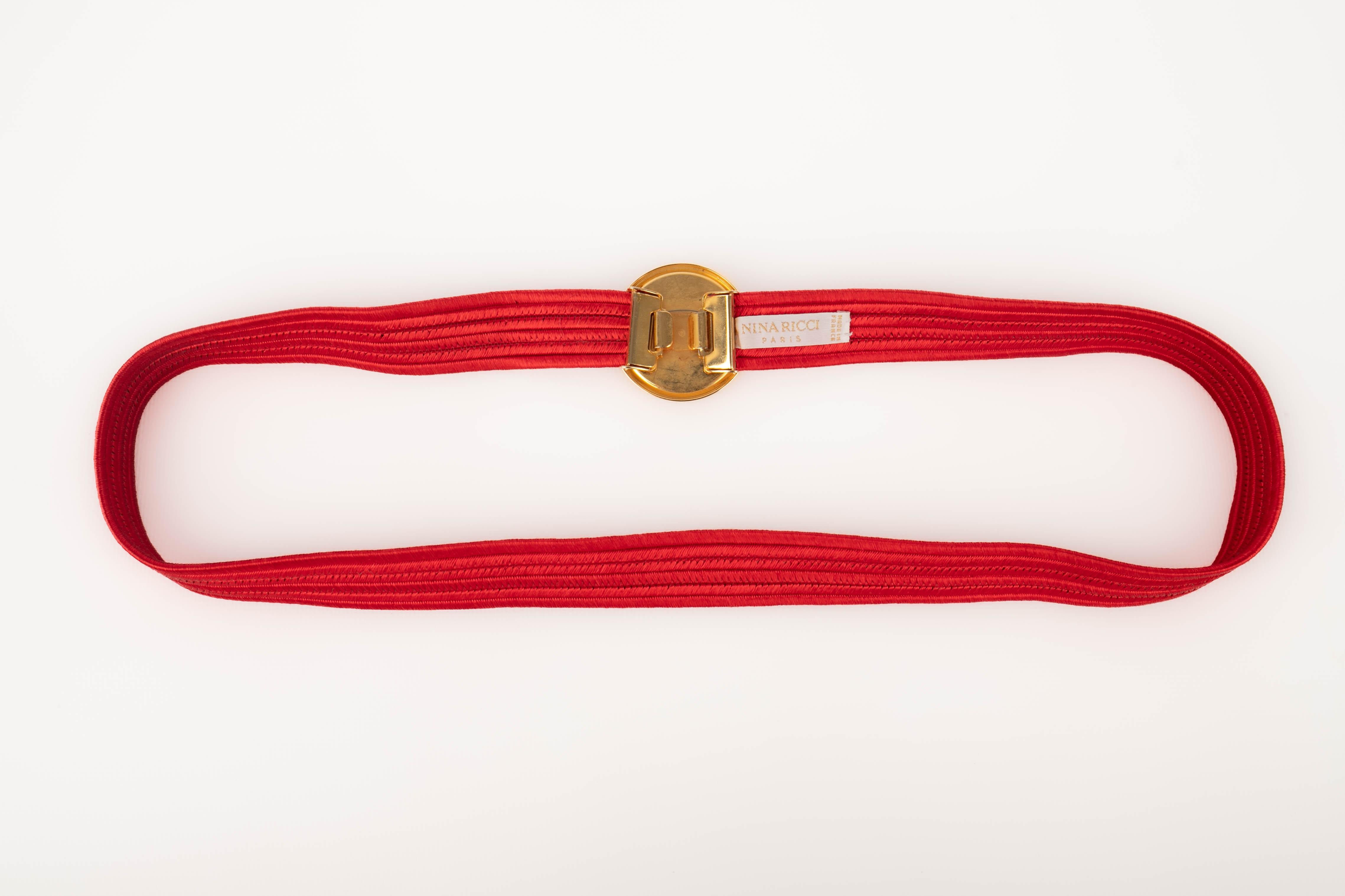 Cinturón rojo vintage Nina Ricci en venta 1