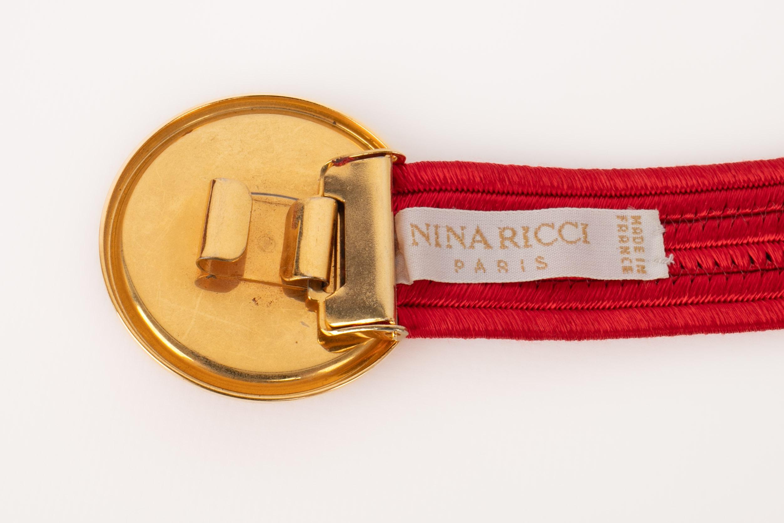 Cinturón rojo vintage Nina Ricci en venta 4